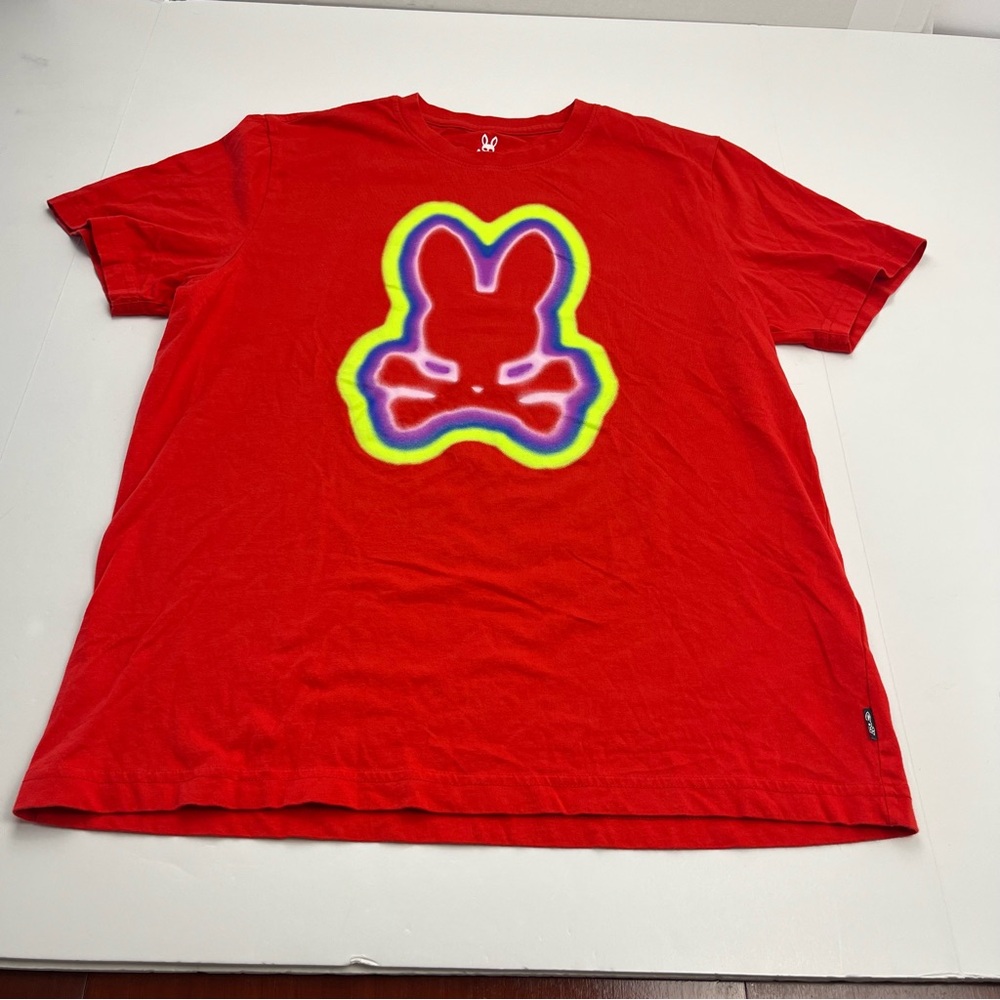Psycho Bunny Orange Men’s Size 5‎ Medium Short Sleeve Popover Shirt T-shirt